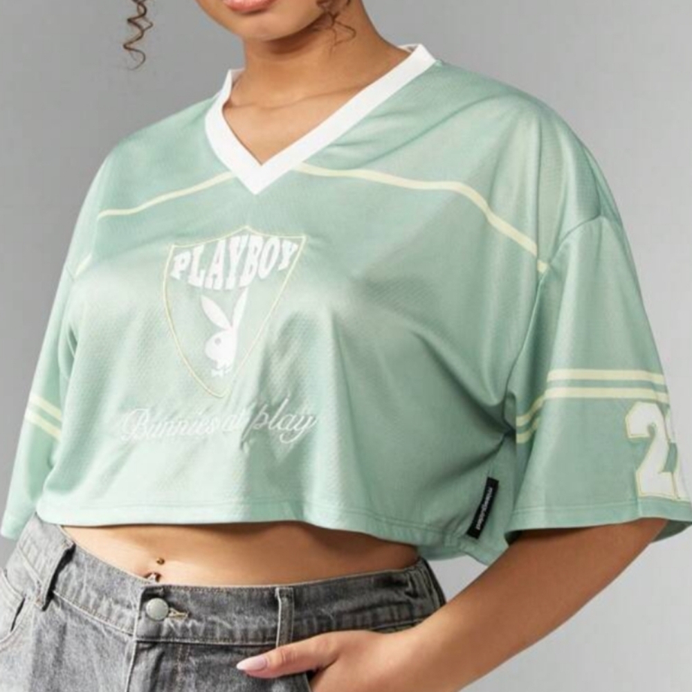 NWT MISSGUIDED PLUS x Playboy Plus Size Official Bunny Logo Cropped T-Shirt 2XL